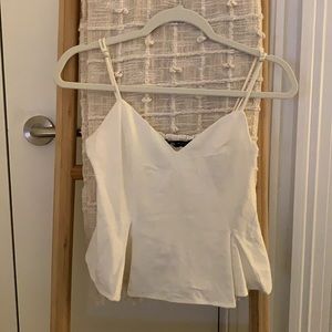 Zara White Pleated Tank size S